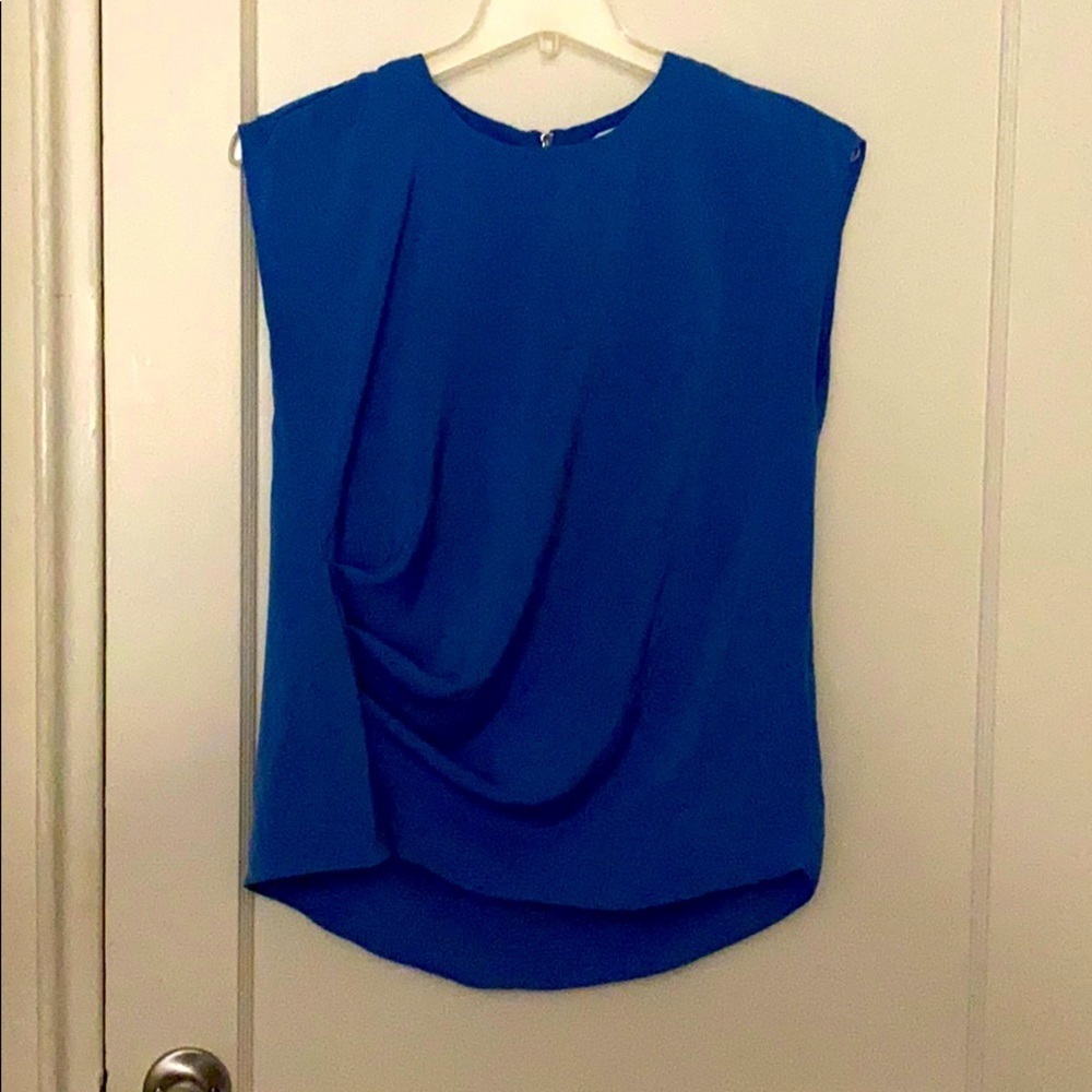 DKNYC blue blouse with zipper size: S